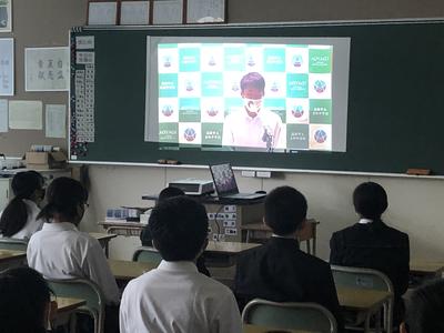 リモートによる選手挨拶